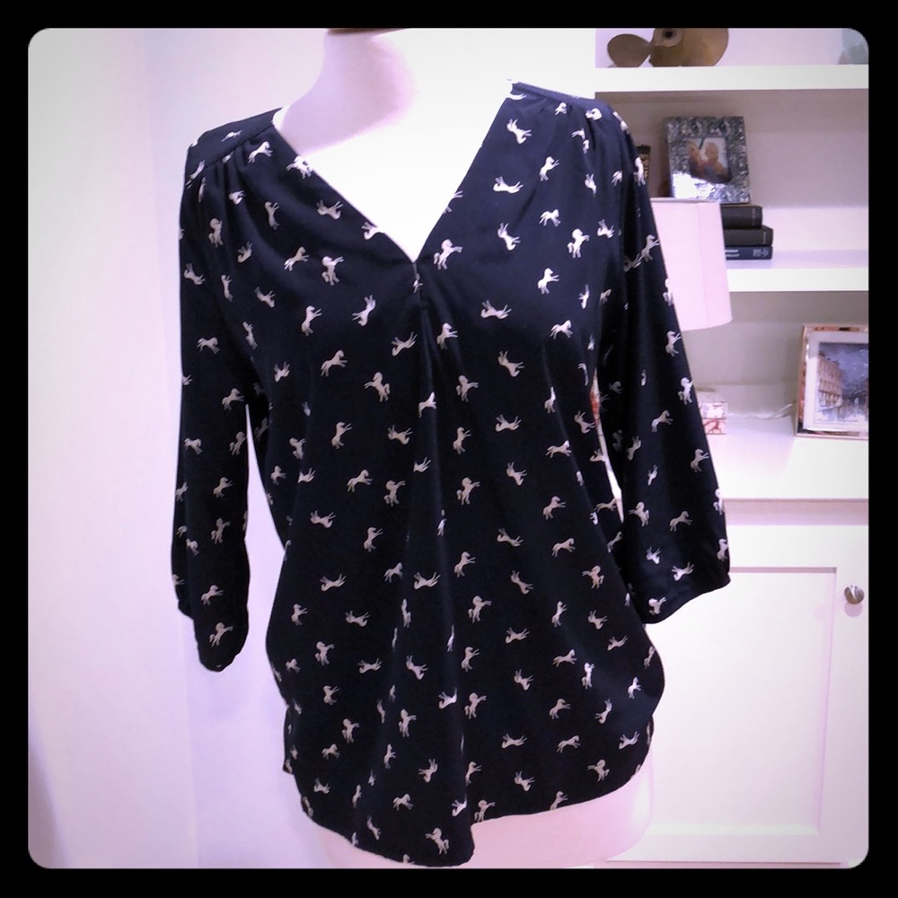Equestrian print blouse